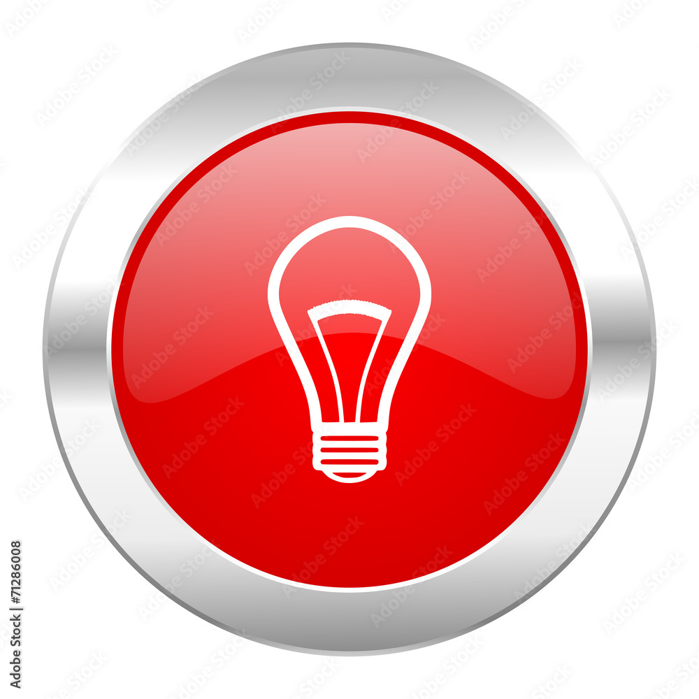 bulb red circle chrome web icon isolated bulb red circle chrome web icon isolated