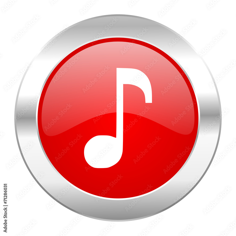 music red circle chrome web icon isolated music red circle chrome web icon isolated