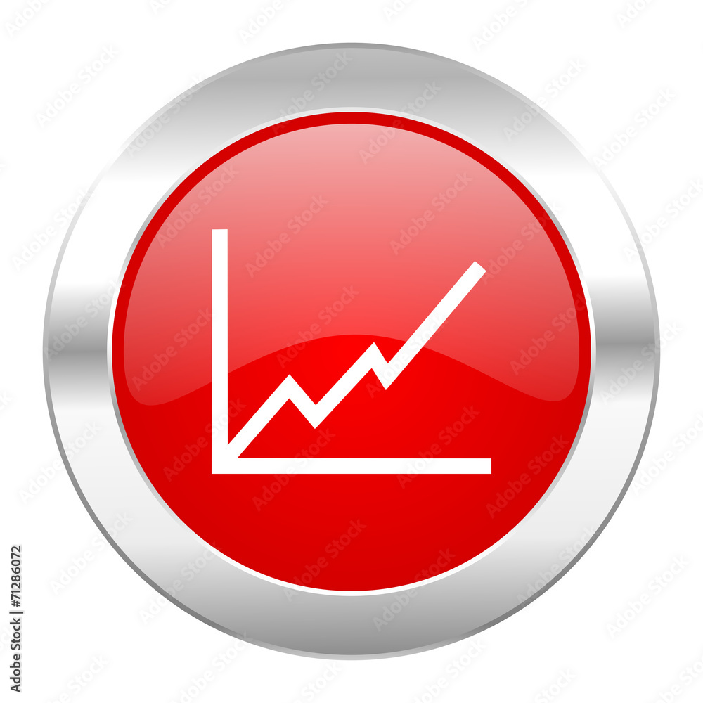 chart red circle chrome web icon isolated chart red circle chrome web icon isolated