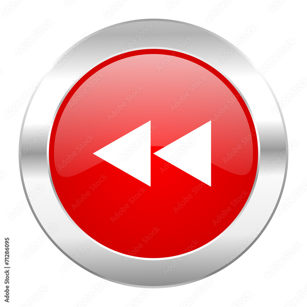 rewind red circle chrome web icon isolated rewind red circle chrome web icon isolated