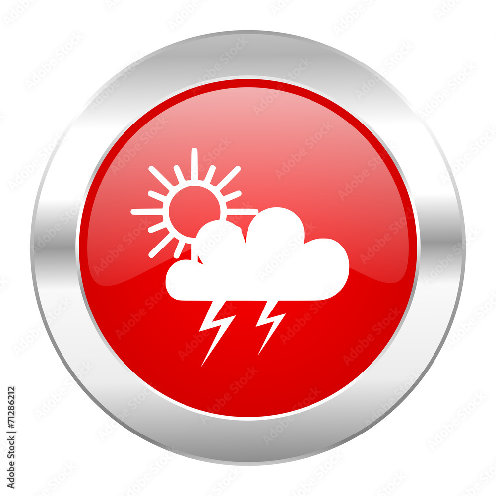 storm red circle chrome web icon isolated storm red circle chrome web icon isolated