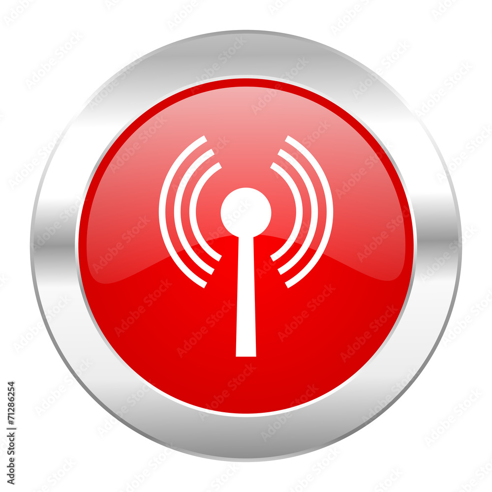 wifi red circle chrome web icon isolated wifi red circle chrome web icon isolated