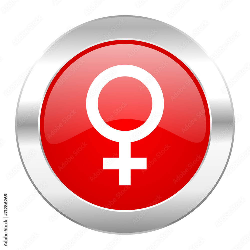 female red circle chrome web icon isolated female red circle chrome web icon isolated