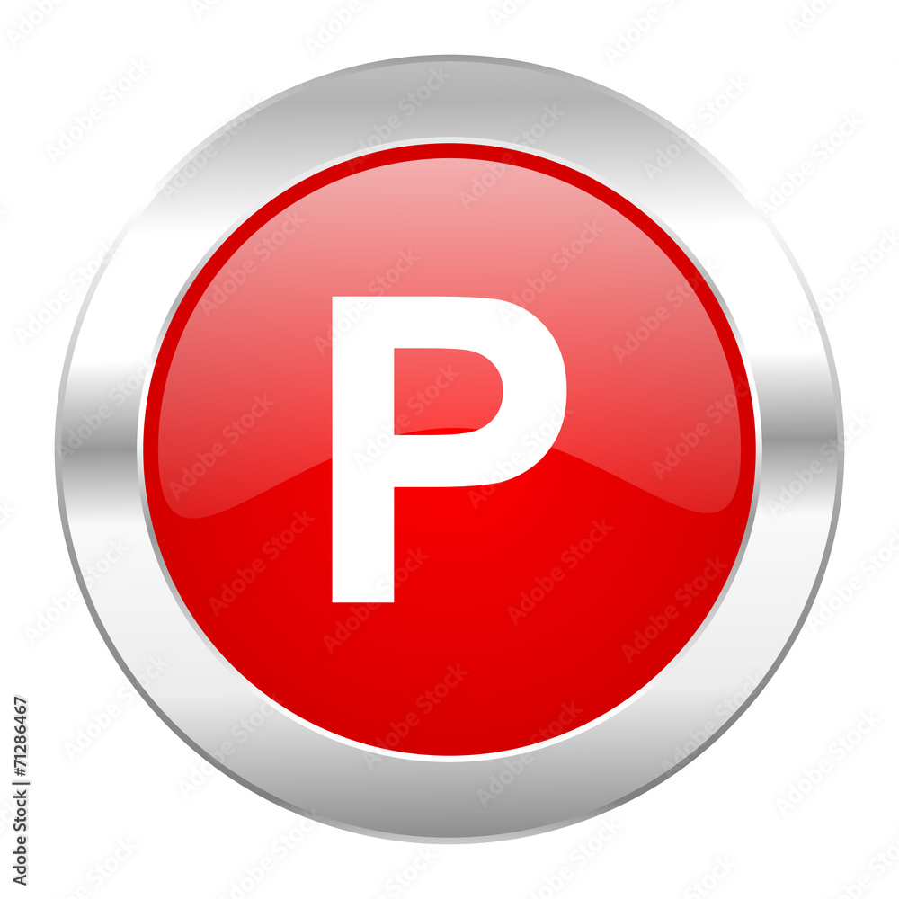 parking red circle chrome web icon isolated parking red circle chrome web icon isolated