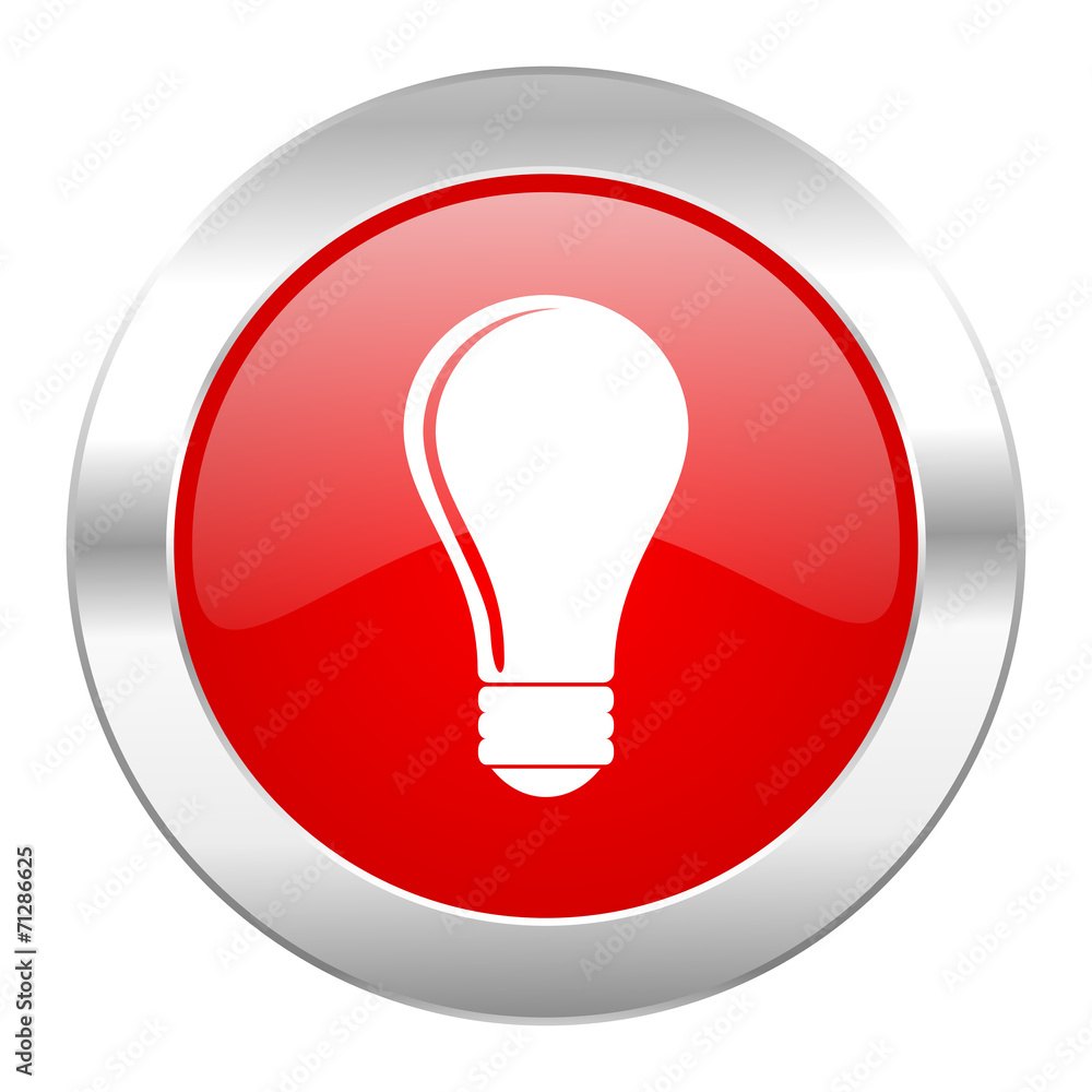 bulb red circle chrome web icon isolated bulb red circle chrome web icon isolated