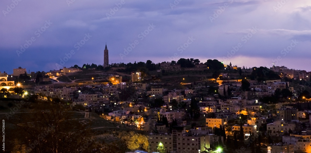 Jerusalem, Israel - night view