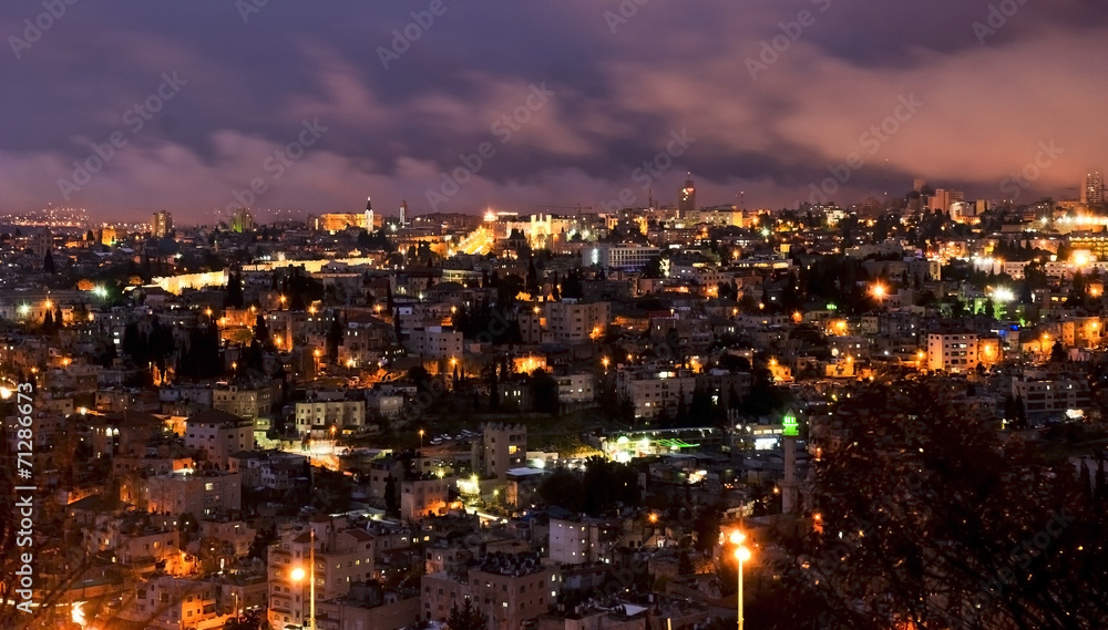 Jerusalem, Israel - night view