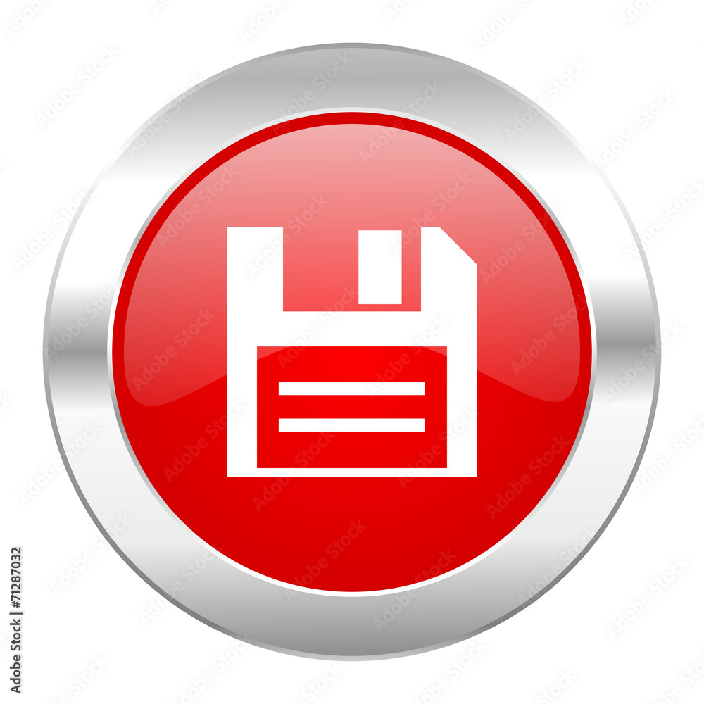 disk red circle chrome web icon isolated disk red circle chrome web icon isolated