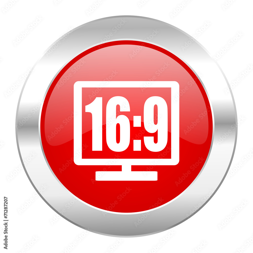 16 9 display red circle chrome web icon isolated 16 9 display red circle chrome web icon isolated