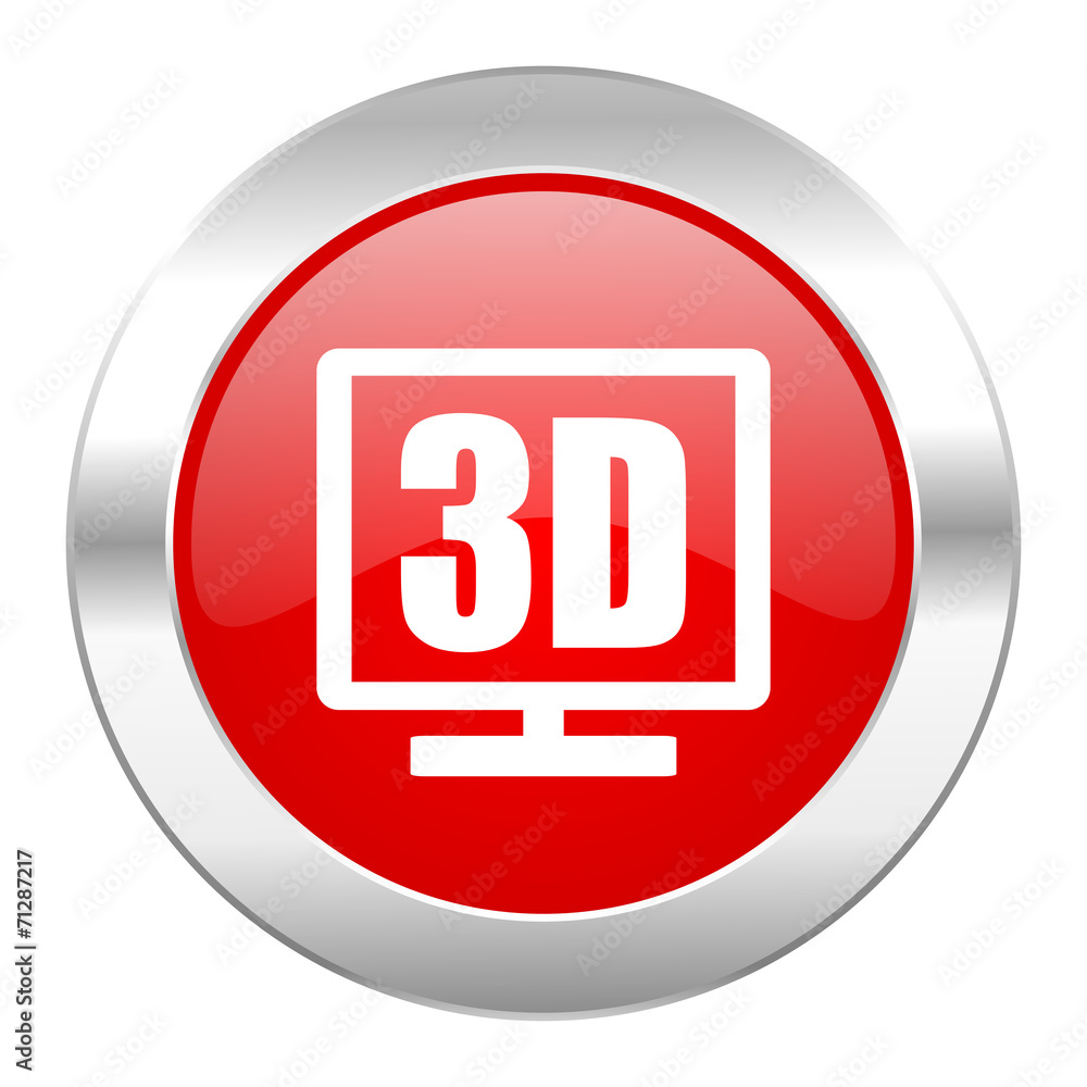 3d display red circle chrome web icon isolated 3d display red circle chrome web icon isolated