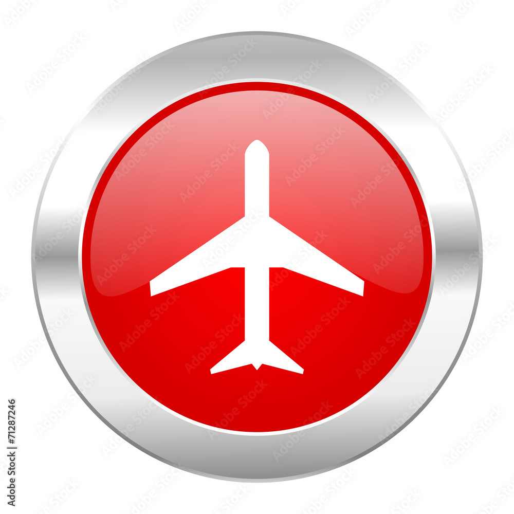 plane red circle chrome web icon isolated plane red circle chrome web icon isolated