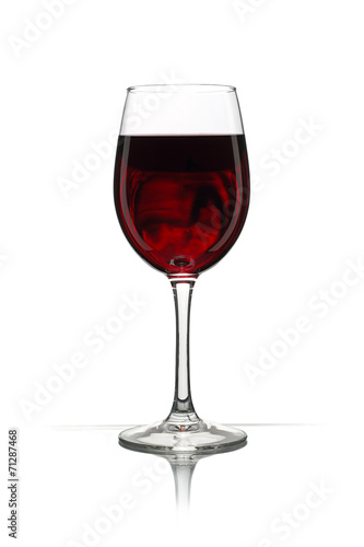 Glass with red wine