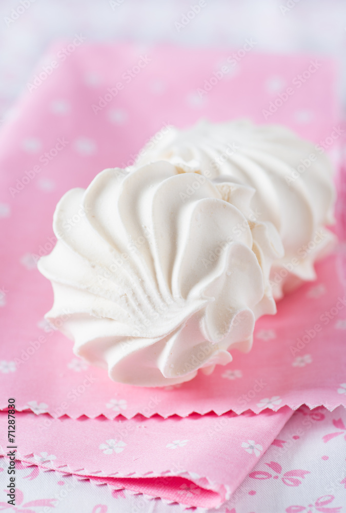 Vanilla marshmallows, selective focus Vanilla marshmallows, selective focus