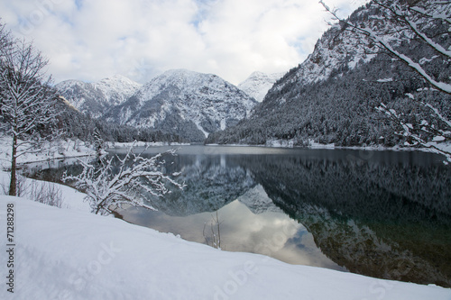 Reflection at Plansee (Plan Lake), Alps, Austria