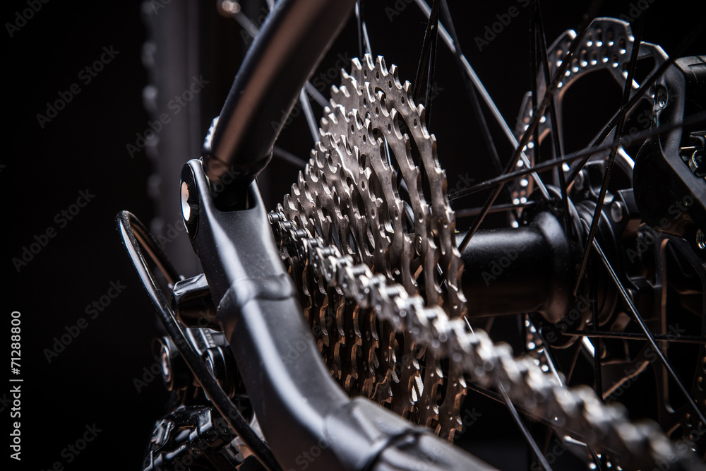 Fototapeta premium close-up of mountain bike, studio shot.