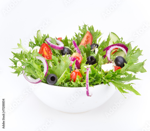 Fresh salad isolated on white background