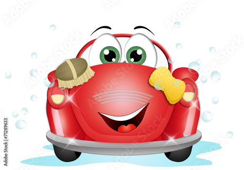 Funny car at car wash