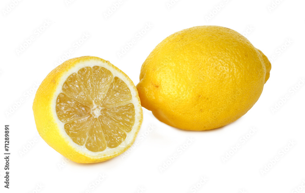 Lemons on white background