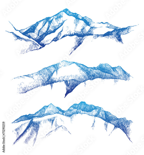 hand drawn mountains