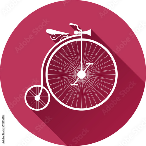 retro-style illustration of old vintage bicycle flat design