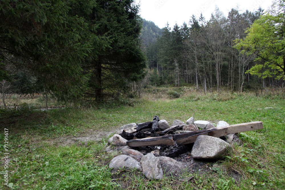 Feuerstelle in der Natur Feuerstelle in der Natur
