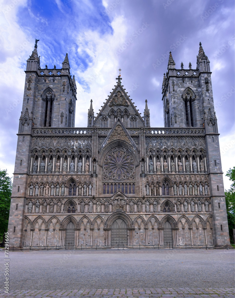 Vertical view for cathedral in Trondheim