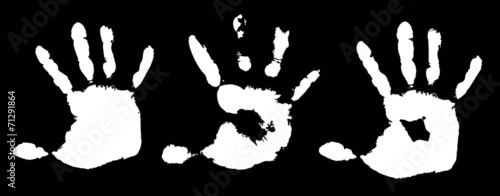 Detail imprint of hand, vector illustration on white background
