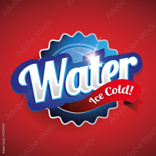 Drinking and Water Label vector red