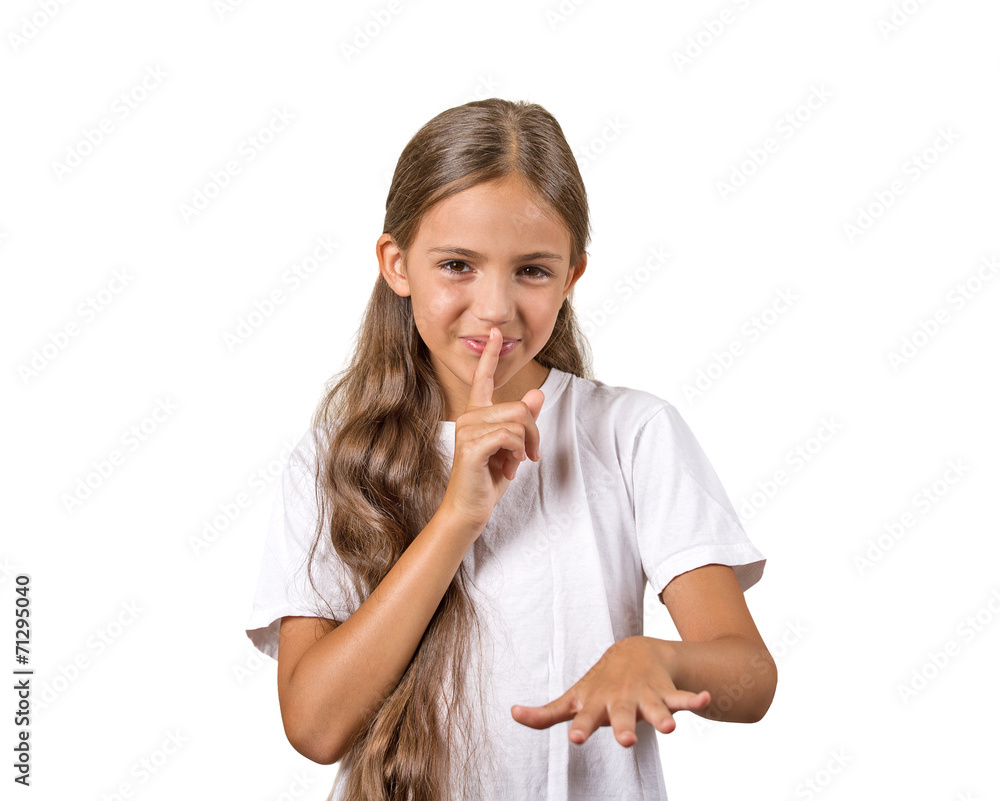 teenager girl gesturing secret, be quiet, finger on lips gesture teenager girl gesturing secret, be quiet, finger on lips gesture