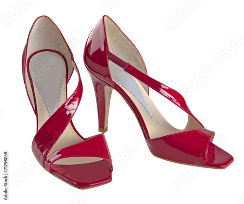 red shoes isolated on white