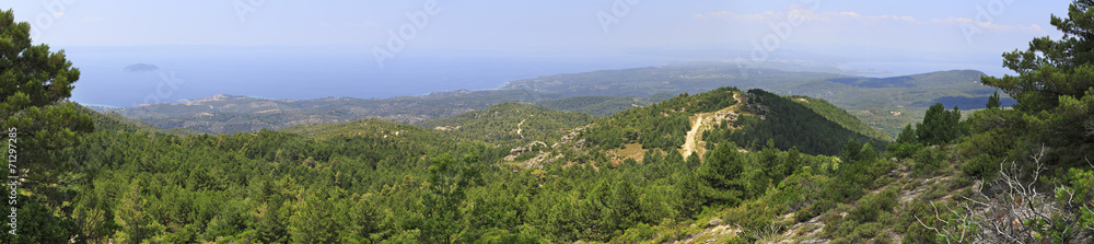 Panorama of beautiful Aegean coast.