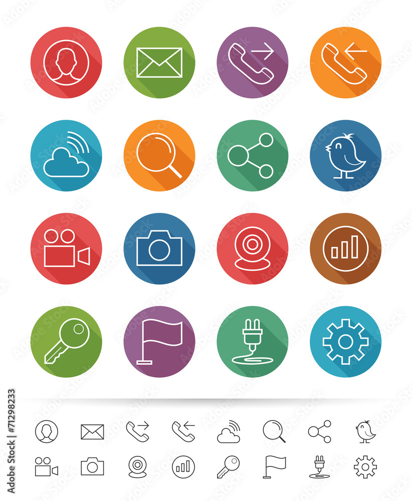 Simple line style : Office & Business icons set