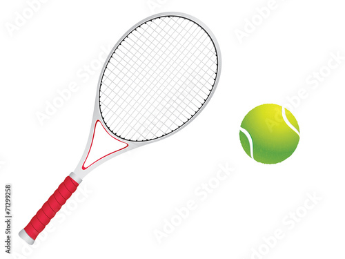 Tennis Ball and Racket