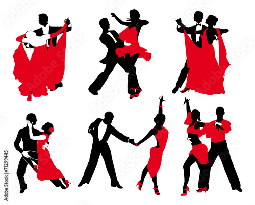 vector set of red and black couples