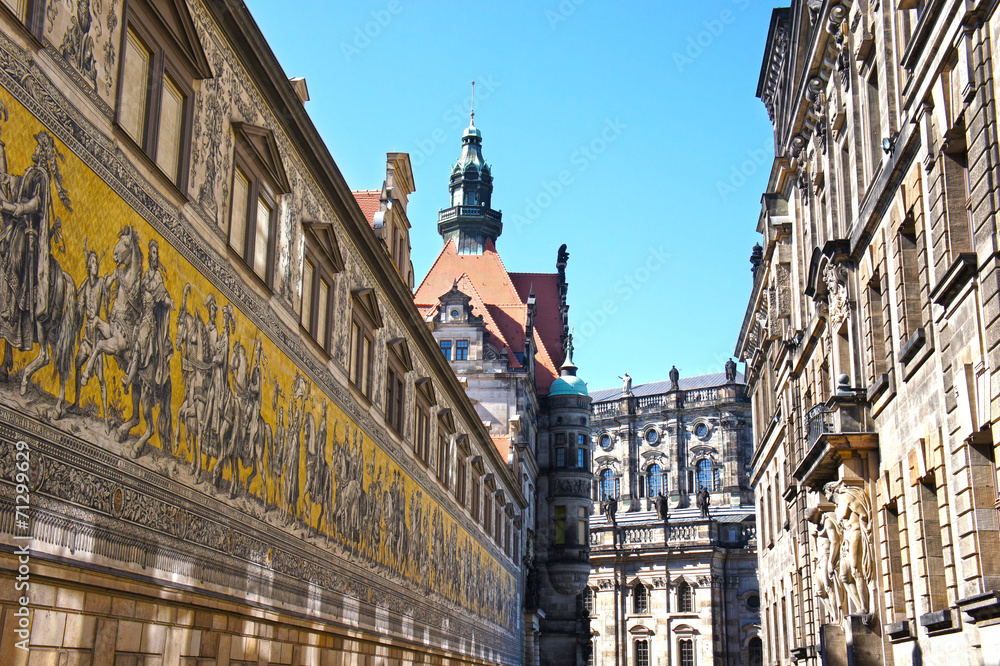 The Fuerstenzug (giant mural) in Dresden, Germany