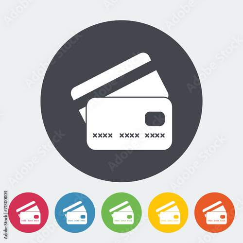 Credit card flat single icon.