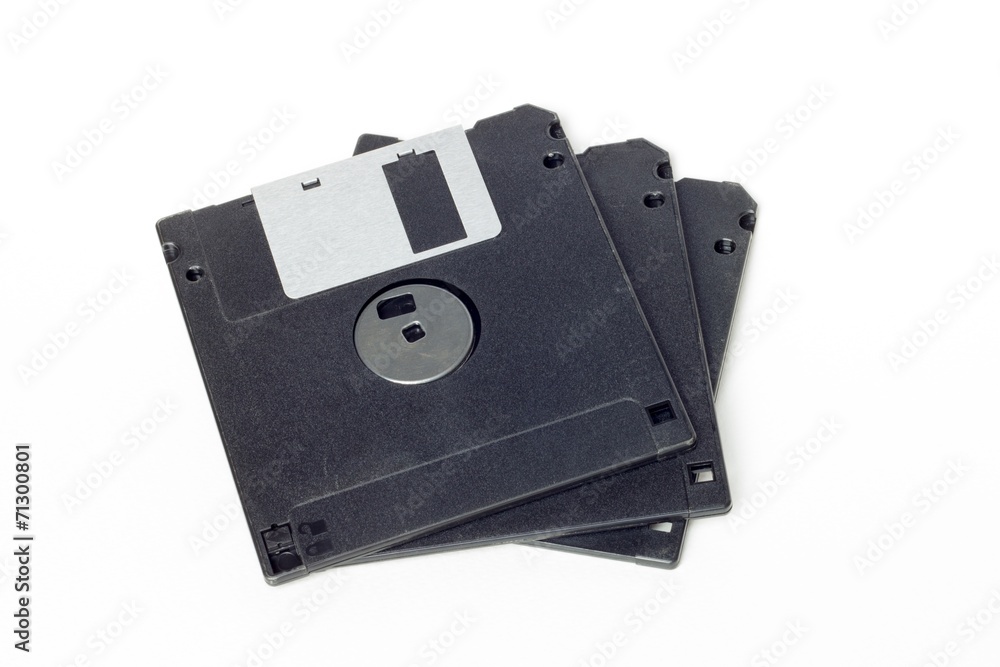 stack of black diskettes isolated on white background stack of black diskettes isolated on white background