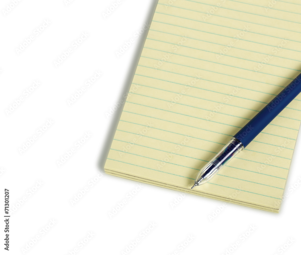 Blank notepad and pen Blank notepad and pen