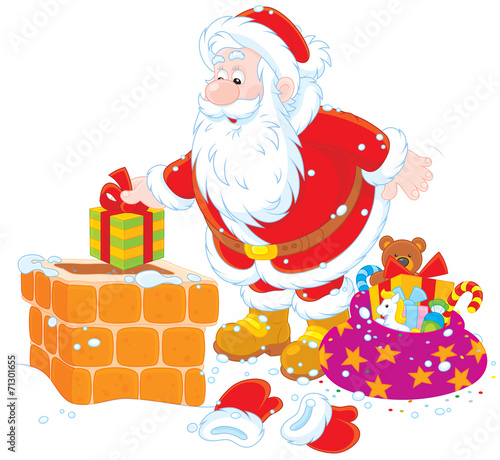 Santa on a housetop