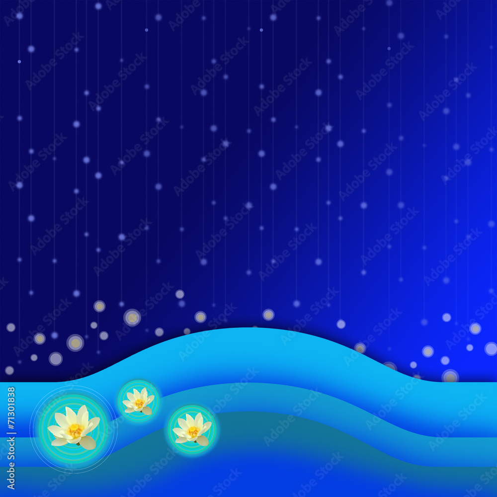 Blue wave night pattern background Blue wave night pattern background