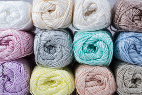 colorful yarn isolated on white background 