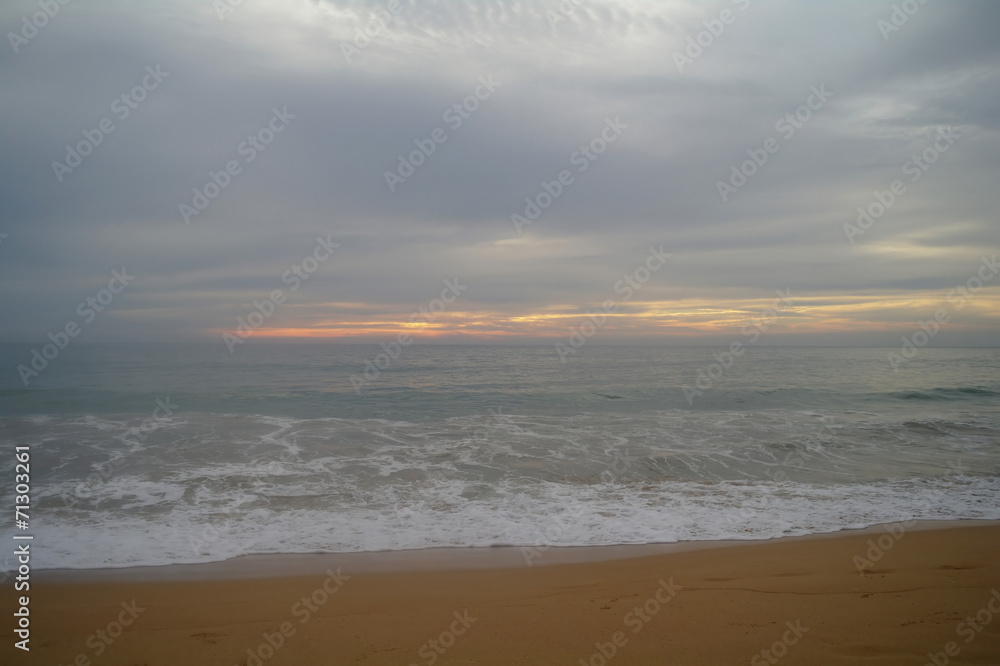 view of evening over sea beach