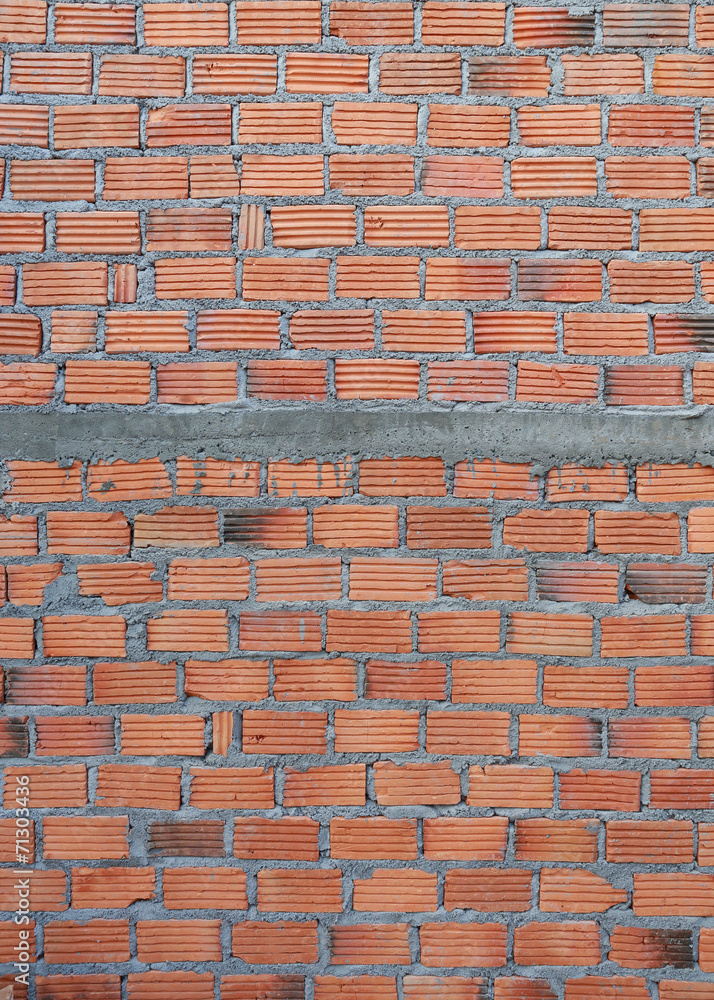 brick wall in residential building construction site brick wall in residential building construction site