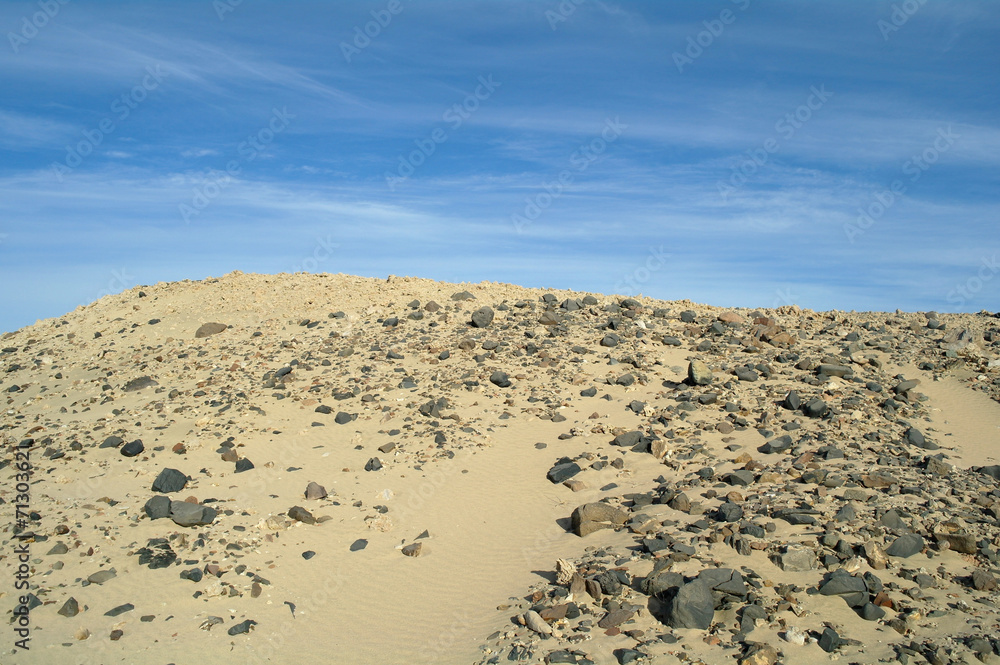 Egyptian desert and blue sky. Egyptian desert and blue sky.