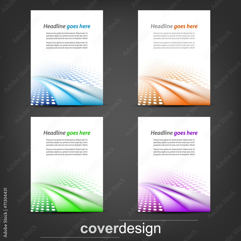 Fototapeta premium Set of business flyer, corporate banner or cover design 