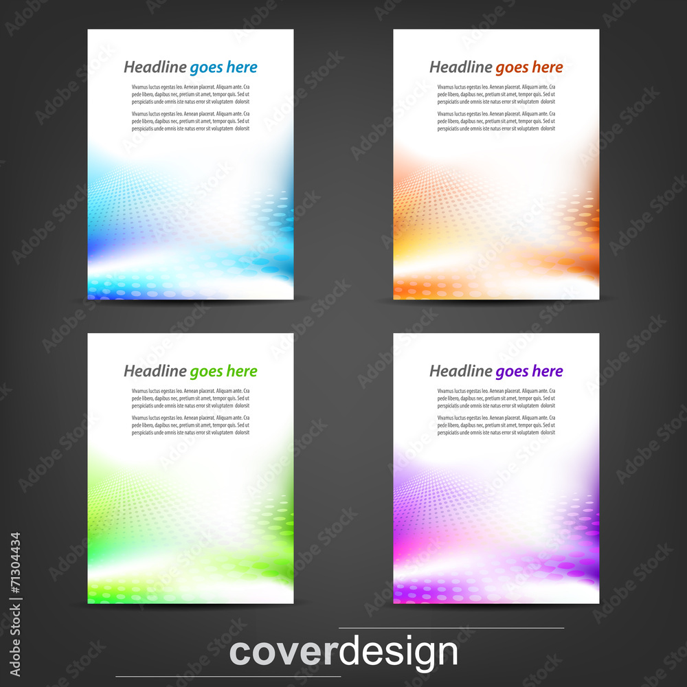 Fototapeta premium Set of business flyer, corporate banner or cover design 