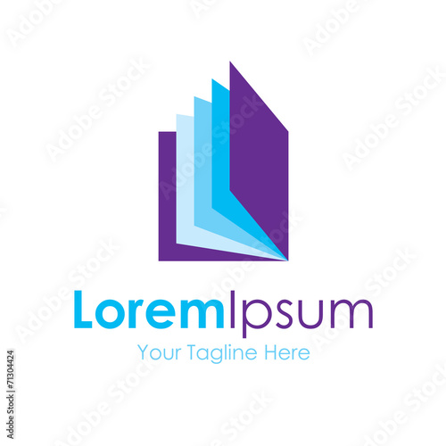 Open new book icon simple elements logo