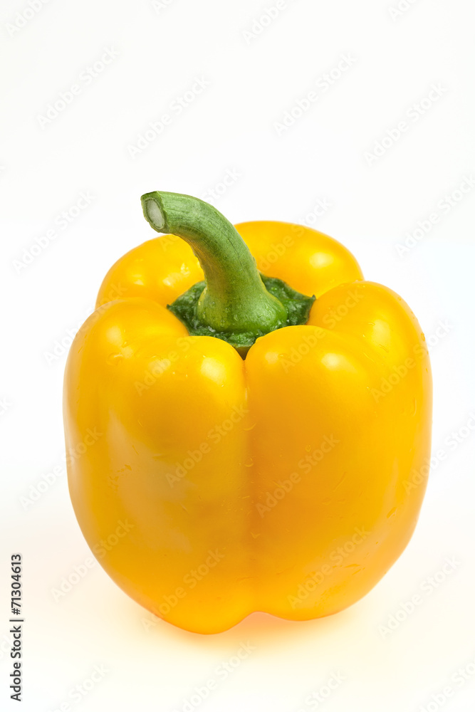 sweet yellow bell pepper on a white background illuminated sweet yellow bell pepper on a white background illuminated