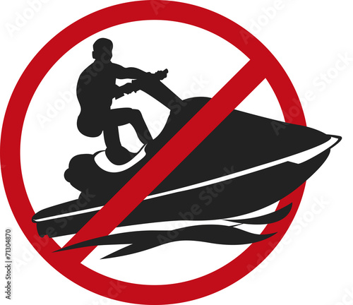 Jet-ski Picto interdit vecteurs 2.