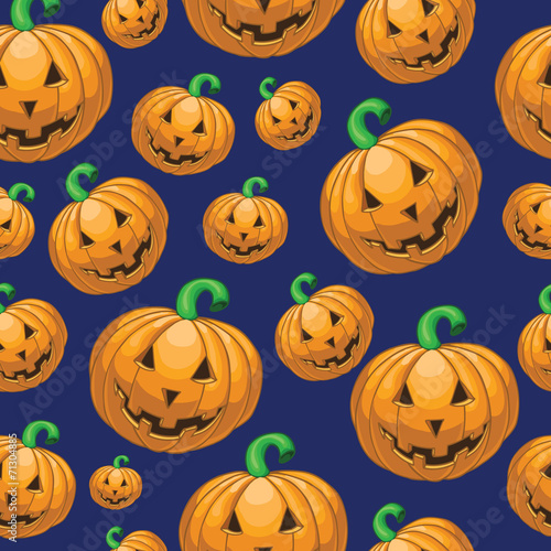 Seamless pattern with pumpkins